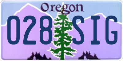 OR license plate 028SIG