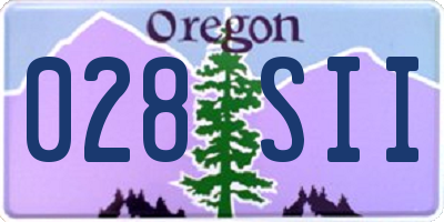 OR license plate 028SII