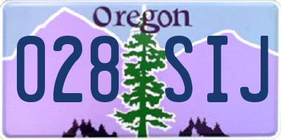 OR license plate 028SIJ