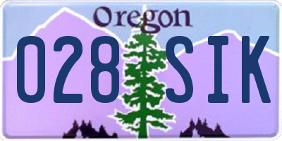 OR license plate 028SIK