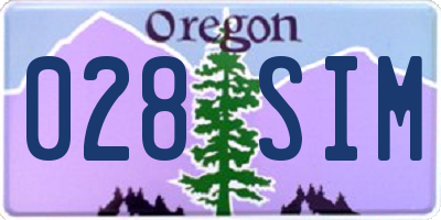 OR license plate 028SIM