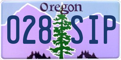 OR license plate 028SIP