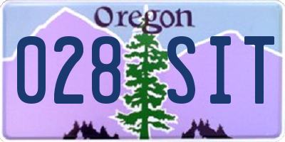 OR license plate 028SIT