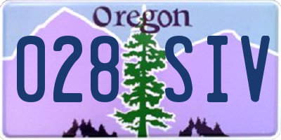 OR license plate 028SIV