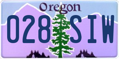 OR license plate 028SIW