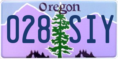 OR license plate 028SIY