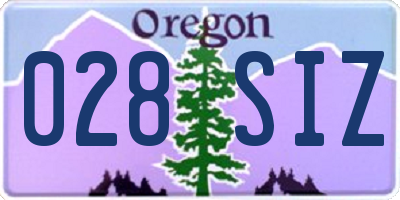OR license plate 028SIZ