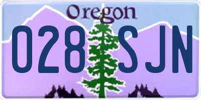 OR license plate 028SJN