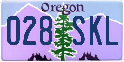 OR license plate 028SKL