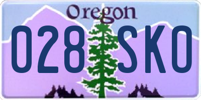 OR license plate 028SKO