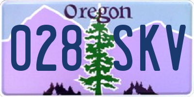 OR license plate 028SKV