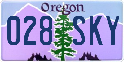 OR license plate 028SKY