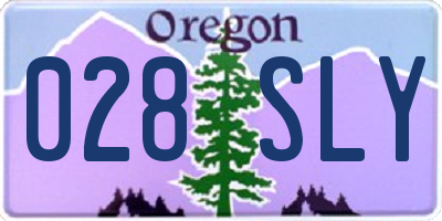 OR license plate 028SLY