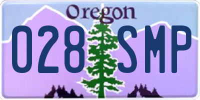OR license plate 028SMP