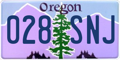 OR license plate 028SNJ