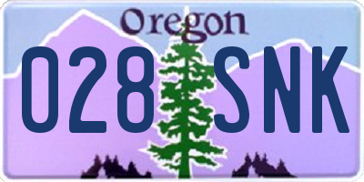 OR license plate 028SNK