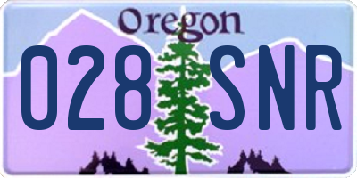 OR license plate 028SNR