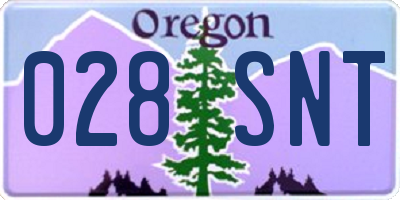 OR license plate 028SNT