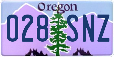 OR license plate 028SNZ