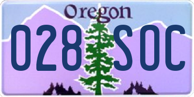 OR license plate 028SOC