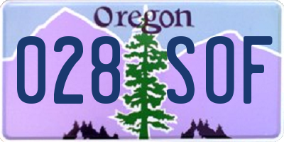 OR license plate 028SOF