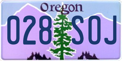OR license plate 028SOJ