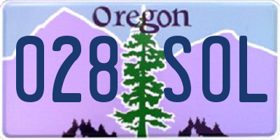 OR license plate 028SOL