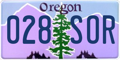 OR license plate 028SOR