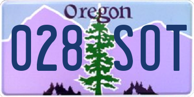 OR license plate 028SOT