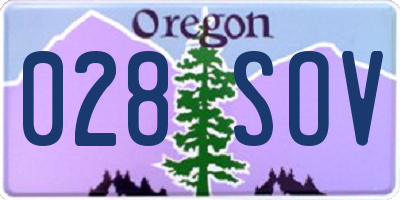 OR license plate 028SOV