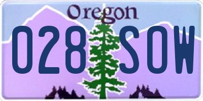 OR license plate 028SOW