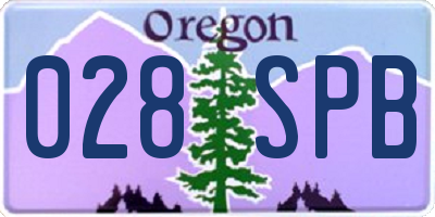 OR license plate 028SPB