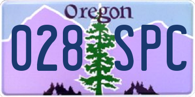 OR license plate 028SPC