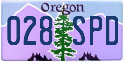 OR license plate 028SPD