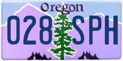 OR license plate 028SPH