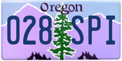OR license plate 028SPI