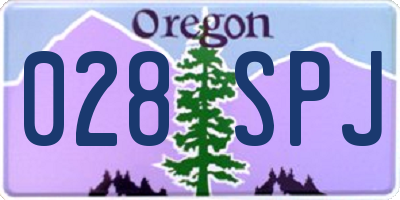 OR license plate 028SPJ
