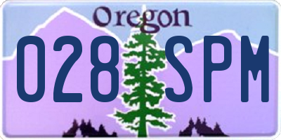 OR license plate 028SPM