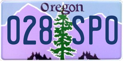 OR license plate 028SPO