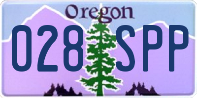 OR license plate 028SPP