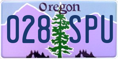 OR license plate 028SPU