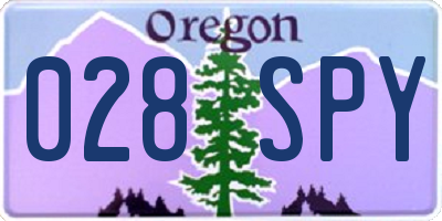 OR license plate 028SPY