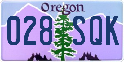 OR license plate 028SQK