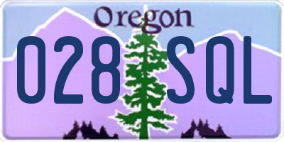 OR license plate 028SQL
