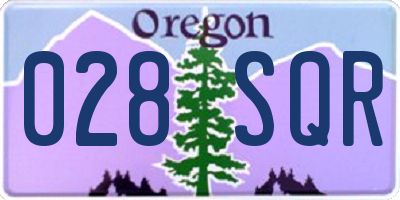 OR license plate 028SQR
