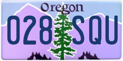 OR license plate 028SQU