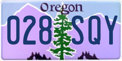 OR license plate 028SQY