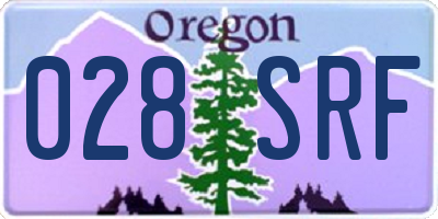 OR license plate 028SRF