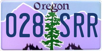 OR license plate 028SRR