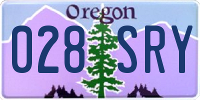 OR license plate 028SRY